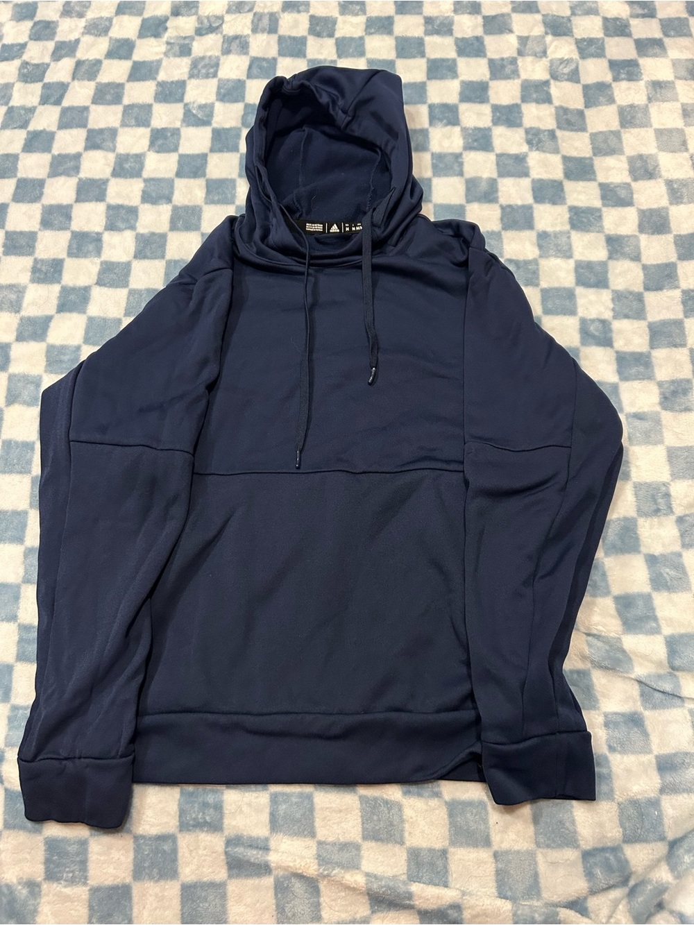 Adidas Men's Navy Pullover Hoodie - Classic Hooded Sweatshirt